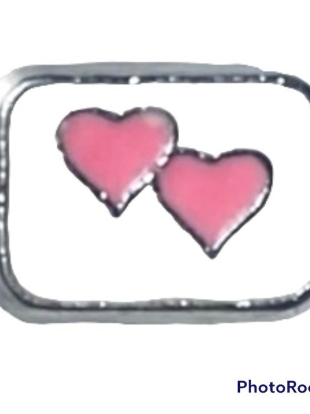 Origami Owl Pink Double Heart Floating Charm